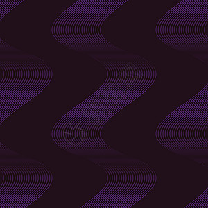具有深紫色线性波的简单极简主义无缝图案图片