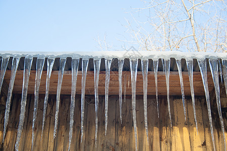 木屋顶木头解冻高清图片