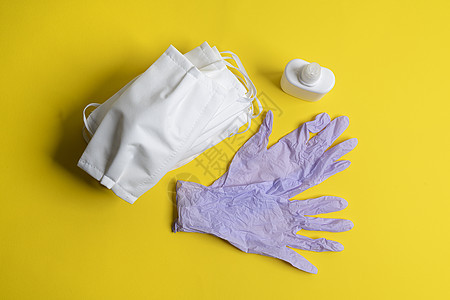 保护面罩和一次性乳胶手套预防感染外貌面具清洁度肺炎防护器材过敏医院图片