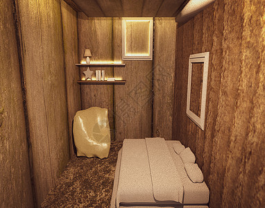 3d小房间 用木墙和暖灯设计墙纸洗手间洗澡建筑客厅镜子房间地面木头厕所图片