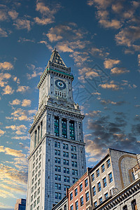 海关大楼波士顿时钟塔背景图片
