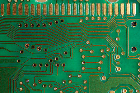 空白的PCB板超巨型闭合 没有组件的董事会硬件电路板芯片力量盘子数据方案技术控制器科幻图片