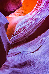 附近纳瓦霍保护区的羚羊峡谷沙漠橙子曲线岩石地标旅行旅游阳光阴影地质学图片