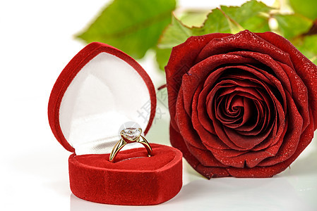 黄金订婚戒指宝石夫妻庆典婚礼展示热情浪漫礼物反射首饰图片