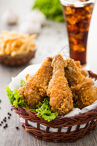 鸡肉炸鸡烹饪小吃油炸午餐盘子食物美食图片