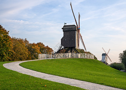 比利时布鲁日 布鲁日 历史风车文化风景旅游市中心目的地观光景点结构建筑文化遗产图片
