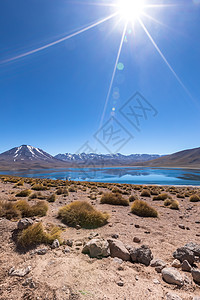 沙漠令人惊叹的景色 智利 南美山脉顶峰荒野旅行全景风景蓝色旅游公园火山图片