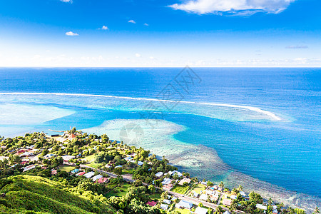 法属波利尼西亚的摩拉岛蜜月假期棕榈旅行天堂海岸热带蓝色平房海洋图片