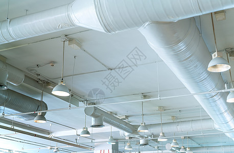 风管空调管配线管及消防喷淋通风天花板流动洒水器管道冷却商业工程大厅发泄图片