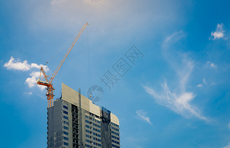 有起重机和建筑的建筑工地 房地产业工程摩天大楼房子住房住宅工作商业卷轴安全机器图片