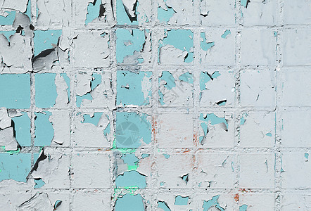 天气晴雨蓝油漆砖墙壁纹理 城市街道后盖格鲁图片