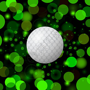 模糊的绿色背景上逼真的高尔夫球图标图片