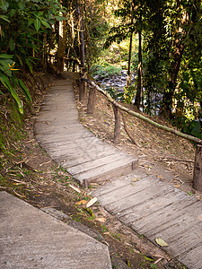 山上走道的老石阶梯公园人行道花园叶子旅行脚步绿色风景石头木头图片