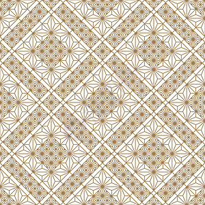 金色和白色的无缝几何图案 日式 Kumiko正方形包装马赛克屏幕格子插图墙纸打印木头海报图片