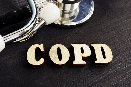 缩写 COPD 慢性阻塞性肺病 从木制字母图片