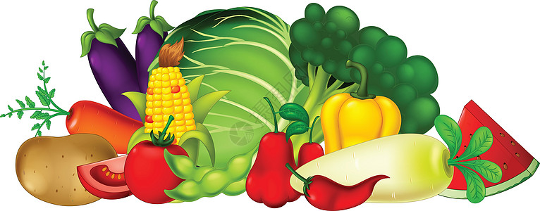 新鲜水果和蔬菜卡通系列系列图片