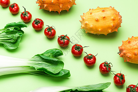 水果海报水果和蔬菜模式 平躺在绿色背景上 镭海报烹饪市场墙纸农业作品收成团体食物背景