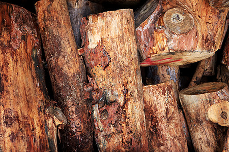 硬木原木排桩背景 木材采伐纹理森林风化木板木头记录松树木工酒吧自然材料图片