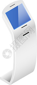 街头提款机等距矢量图 具有交互式面板平面颜色对象的银行终端 带有在白色背景上隔离的传感器显示的 Atm 服务 金融运作设备图片
