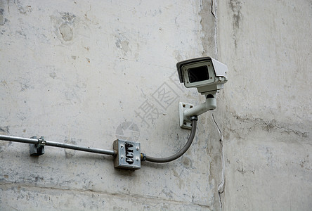 墙上的闭路电视摄像机器材安全都市警报犯罪光学摄影检查控制风光图片