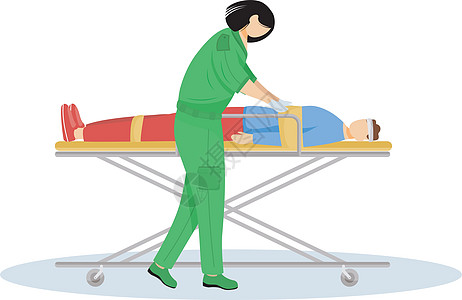护理人员提供急救平面矢量它制作图案服务插图药品女士事故程序保健医师卫生女性图片