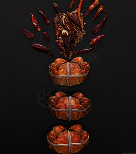 上海毛螃蟹或中华小螃蟹Eriocheir罪美食营养溪流螃蟹动物厨房辣椒贝类食物甲壳图片