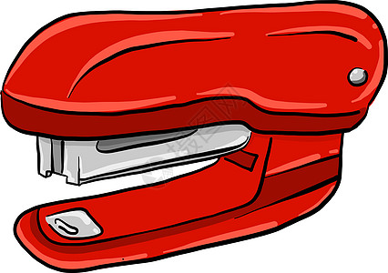 白色背景上的红色装订工作图标学校塑料教育商业订书机工具办公室图片