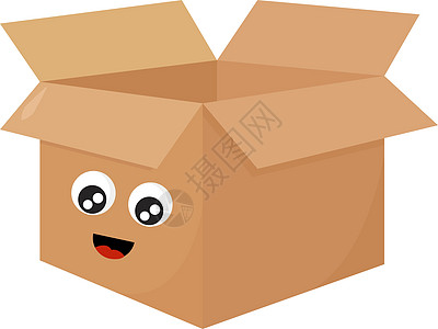 打开的纸盒打开在白色背景上棕色货物纸盒纸板送货正方形包装盒子邮政小样插画