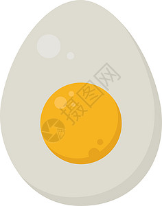 白色背景上的半蛋插画矢量食物蛋黄营养饮食厨房卡通片健康黄色早餐烹饪图片