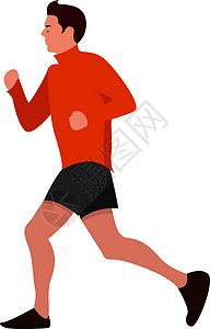 白色背景上的晨跑女孩插图健康卡通片身体运动短跑训练女士跑步图片