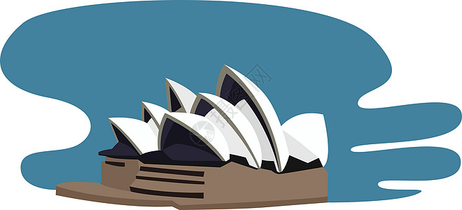 悉尼歌剧院插图矢量白色背景图片