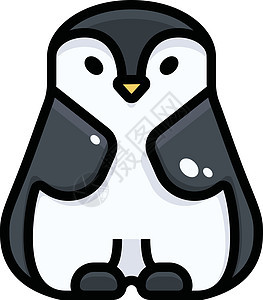 企鹅乐趣动物白色黑色艺术幸福卡通片插图漫画背景图片