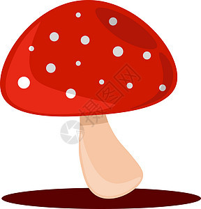 白色背景上的森林食物红色危险艺术卡通片植物斑点季节插图菌类图片