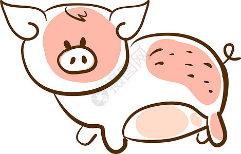 白色背景上的猪标签小猪哺乳动物农场艺术猪肉动物黑色雕刻绘画图片