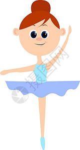 白色背景上的芭蕾舞女演员婴儿芭蕾舞女性黑色孩子短裙艺术学校小精灵卡通片图片