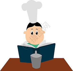 白色背景上的烹饪饮食黑色厨师插图厨房食谱午餐美食菜单早餐背景图片