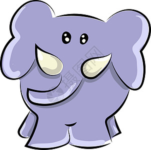 白色背景上的紫色荒野插图卡通片动物艺术扇子绘画标签哺乳动物獠牙图片