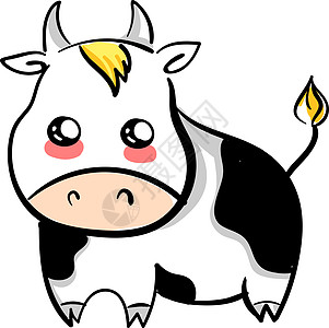 白色背景上的肥牛插画矢量图片