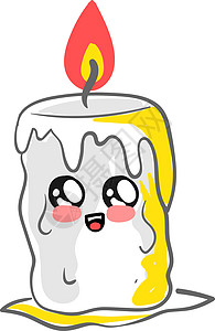 白色背景上的可爱宗教礼物烧伤展示问候语烛光卡通片火焰庆典蜡烛图片