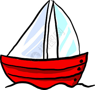 白色背景上的红船插画矢量钓鱼活动汽艇乐趣插图旅行血管闲暇红色运动图片