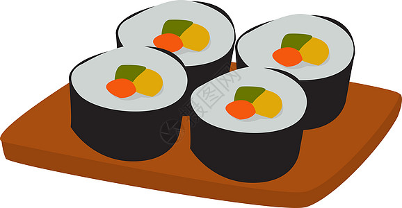 白色背景上的寿司艺术文化涂鸦食物美食午餐餐厅卡通片草图绘画图片