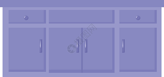 白色背景上的紫色抽屉插画矢量图片
