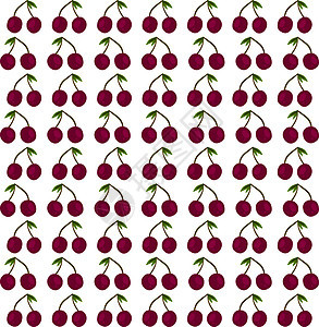 白色背景上的樱桃水果甜点叶子绿色红色食物插图浆果墙纸纺织品背景图片