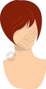 白色背景上的女性假发沙龙理发师化妆品边缘插图头发木偶魅力发型图片
