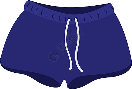 白色背景上的蓝色衣服男性纺织品口袋短裤插图服装洗涤图片