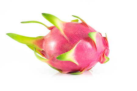 特写在白色背景上隔离的新鲜龙果 食物h绿色饮食红色营养种子情调热带粉色异国图片