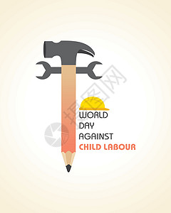 6月12日世界无童工日教育工人锤子帮助工具插图媒体社交孩子犯罪图片