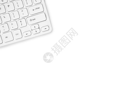 现代无线键盘在白色背景和副本上孤立监视器老鼠商业教育工具展示按钮屏幕网络木板图片
