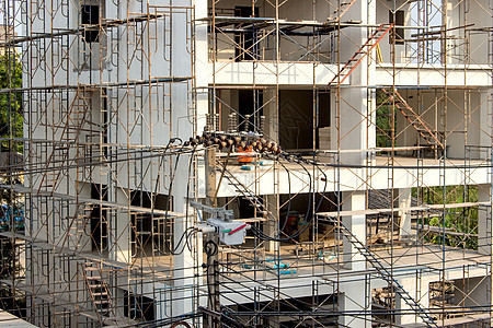 施工前的准备阶段建造前财产框架工程住房工作商业工业建筑项目光束图片