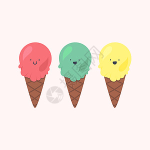 向量集的冰淇淋小吃开心果甜点情感服务味道糖浆香草美食覆盆子图片